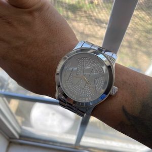 Michael Kors oversized studded face in silver